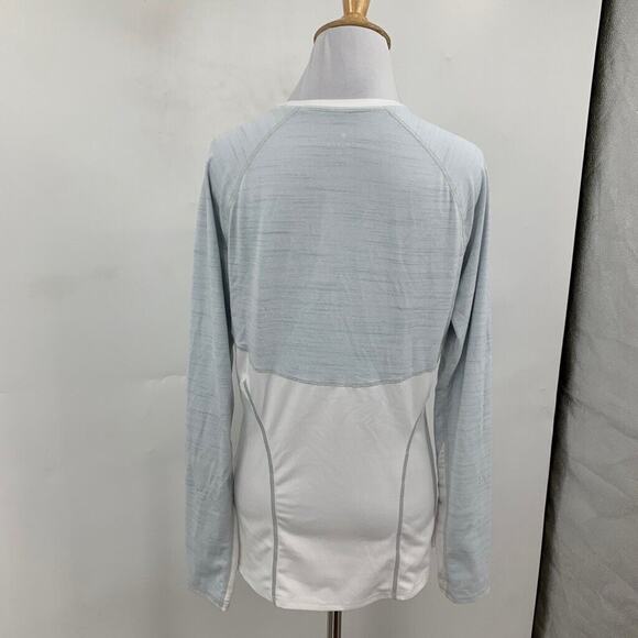 Athleta T Shirt Womens S Small White Gray Running Wild Crew Raglan Sleeve Tee - Picture 6 of 12